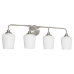 Raymond Bathroom Vanity Light - Satin Nickel / Opal