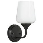 Raymond Wall Sconce - Matte Black / Opal
