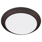 Wet LED Color-Select Disk Outdoor Ceiling Light - Oiled Bronze / White