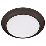 Wet LED Color-Select Disk Outdoor Ceiling Light - Oiled Bronze / White