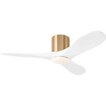 Maverick Smart Hugger Ceiling Fan - Burnished Brass / Matte White / Matte White