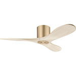 Maverick Smart Hugger Ceiling Fan - Burnished Brass / Washed White Oak / Washed White Oak