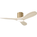 Maverick Smart Hugger Ceiling Fan - Burnished Brass / Washed White Oak / Washed White Oak