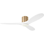 Maverick Smart Hugger Ceiling Fan - Burnished Brass / Matte White / Matte White