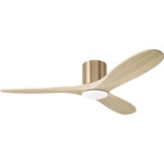 Maverick Smart Hugger Ceiling Fan - Burnished Brass / Washed White Oak / Washed White Oak