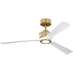 Reese Smart Color-Select Ceiling Fan with Light - Burnished Brass / Matte White