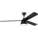 Studio Smart Color-Select Ceiling Fan with Light - Midnight Black / Midnight Black