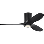 Seyra Smart Color-Select Hugger Ceiling Fan with Light - Midnight Black / Midnight Black