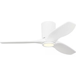 Seyra Smart Color-Select Hugger Ceiling Fan with Light - Matte White / Matte White