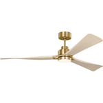 Trillium Smart Color-Select Ceiling Fan with Light - Burnished Brass / Washed White Oak / Washed White Oak
