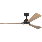 Trillium Smart Color-Select Ceiling Fan with Light - Midnight Black / Natural Honey / Natural Honey