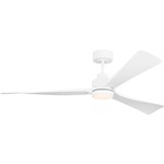 Trillium Smart Color-Select Ceiling Fan with Light - Matte White / Matte White / Matte White