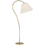 Dume Floor Lamp - Hand-Rubbed Antique Brass / Silk Pleated