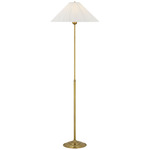 Soren Floor Lamp - Hand-Rubbed Antique Brass / Silk Pleated
