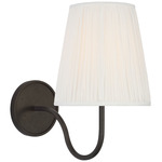 Lyndsie Wall Sconce - Aged Iron / Silk Pleated
