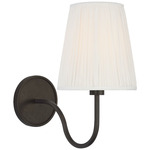 Lyndsie Cordless Wall Sconce - Aged Iron / Silk Pleated