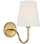 Lyndsie Cordless Wall Sconce - Hand-Rubbed Antique Brass / Silk Pleated