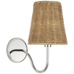 Lyndsie Cordless Wall Sconce - Polished Nickel / Natural Wicker