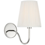 Lyndsie Cordless Wall Sconce - Polished Nickel / Silk Pleated