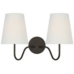 Lyndsie Double Wall Sconce - Aged Iron / Linen