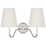 Lyndsie Double Wall Sconce - Polished Nickel / Linen