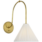 Malia Wall Sconce - Hand-Rubbed Antique Brass / Silk Pleated