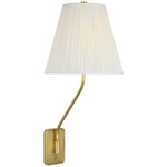 Knox Large Wall Sconce - Hand-Rubbed Antique Brass / Silk Pleated