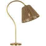 Dume Table Lamp - Hand-Rubbed Antique Brass / Natural Abaca