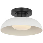 Cyrus Ceiling Flush Light - Bronze / White / White Glass