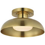 Cyrus Ceiling Flush Light - Hand-Rubbed Antique Brass / White Glass