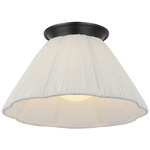 Bradley Ceiling Flush Light - Bronze / Silk Pleated