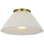 Bradley Ceiling Flush Light - Hand-Rubbed Antique Brass / Silk Pleated