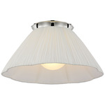 Bradley Ceiling Flush Light - Polished Nickel / Silk Pleated