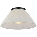 Bradley Ceiling Flush Light - Bronze / Silk Pleated