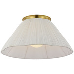 Bradley Ceiling Flush Light - Hand-Rubbed Antique Brass / Silk Pleated