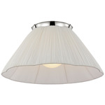 Bradley Ceiling Flush Light - Polished Nickel / Silk Pleated