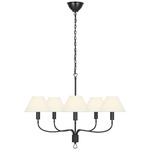 Griffin Chandelier - Bronze / Chocolate Leather / Linen