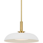 Cyrus Pendant - Hand-Rubbed Antique Brass / White / White Glass