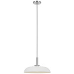 Cyrus Pendant - Polished Nickel / White / White Glass