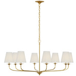 Knox Chandelier - Hand-Rubbed Antique Brass / Silk Pleated