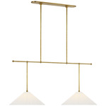 Soren Drop Linear Chandelier - Hand-Rubbed Antique Brass / Silk Pleated