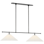 Soren Linear Chandelier - Bronze / Silk Pleated