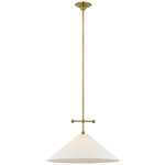 Soren Pendant - Hand-Rubbed Antique Brass / Silk Pleated