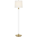 Riga Cordless Floor Lamp - Hand-Rubbed Antique Brass / Crystal / Linen