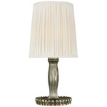Ovid Cordless Table Lamp - Silver Lustre / Silk Pleated