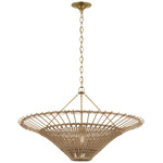 Elona Chandelier - Hand-Rubbed Antique Brass / Natural Wicker