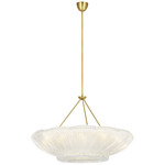 Claude Chandelier - Hand-Rubbed Antique Brass / Clear Graniglia Glass