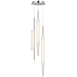 Windchime Multi Light Chandelier - Polished Nickel / Soft Etched