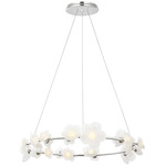 Petaluma Ring Chandelier - Soft Silver / Etched Glass