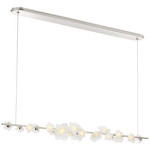 Petaluma Linear Chandelier - Soft Silver / Etched Glass
